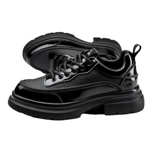 男士商务运动皮鞋男款2025新款真皮秋冬透气内增高英伦风休闲男鞋