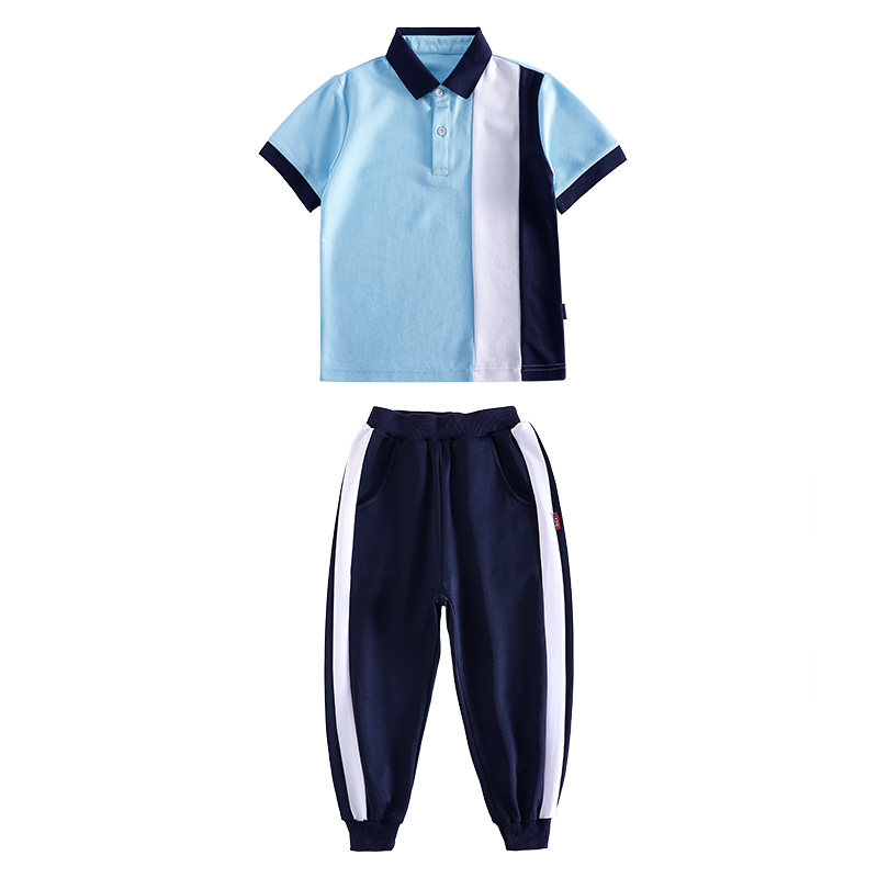 夏天中小学生校服夏装短袖长裤