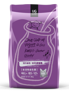 添加益生菌优基成猫粮挑嘴高蛋白