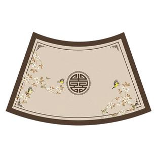 新中式圆桌扇形餐垫高级感酒店专用餐垫商用防水防烫隔热弧形桌垫