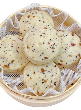 现做现发手工苹果山药馒头黑芝麻红枣卷儿童营养早餐速食即食