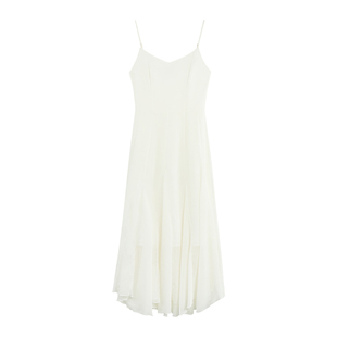 NEVA HU【现货7折】V领吊带连衣裙女夏气质鱼尾纱裙收腰长款裙子