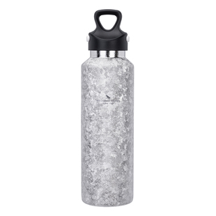 必唯纯钛户外保温杯600ml冰花水壶无螺纹秒开盖露营水杯保冷车载