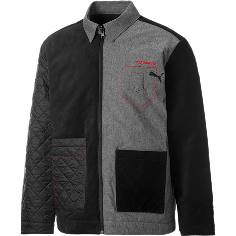 Puma/彪马正品新款男子复古拼接立领休闲夹克外套530354-01