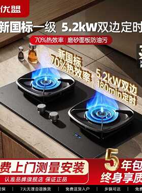 优盟台嵌两用家用厨房猛火灶天然气灶液化气灶猛火国标一级能效