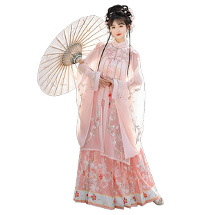 2026新款原创汉服女古装明制中国风汉元素蓝色云肩立领对襟衫春季