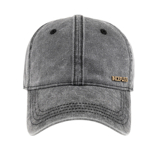 奢侈品牌帽子男潮牌软顶棒球帽女百搭休闲水洗鸭舌帽复古做旧男帽