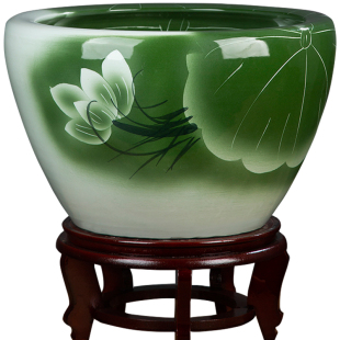 陶瓷鱼缸荷花盆家用庭院睡莲盆庭院造景碗莲盆乌龟缸门面风水摆件
