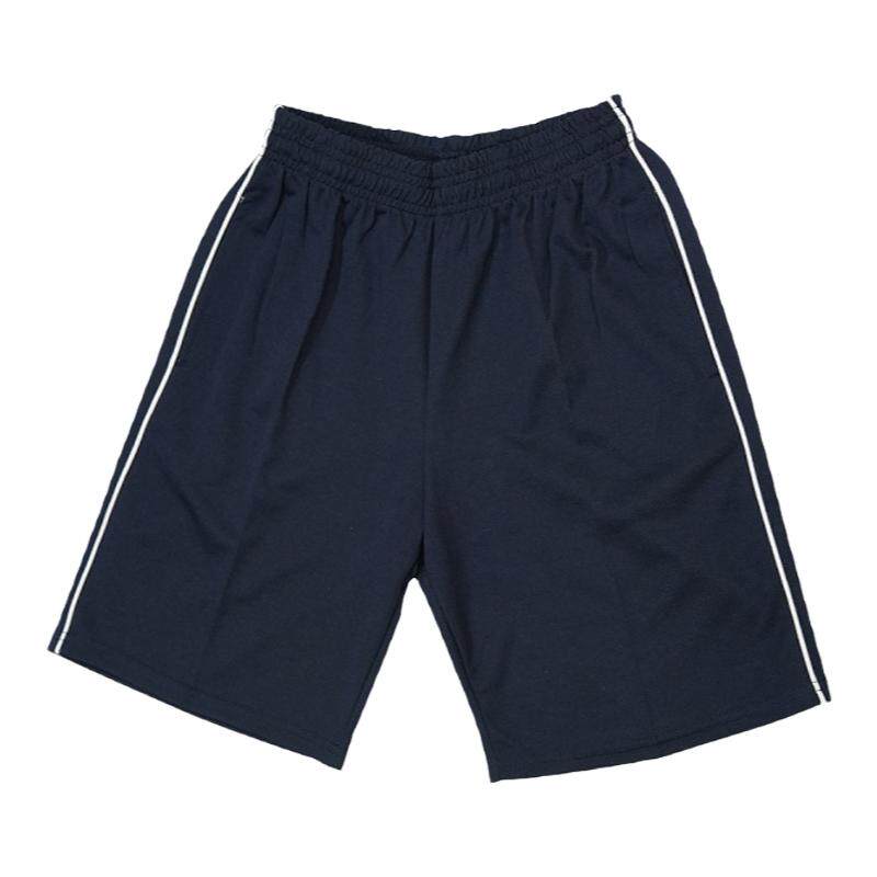 纯棉校服裤子一条杠短裤藏蓝色