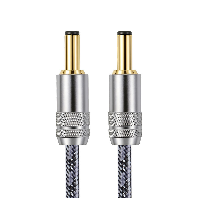发烧DC直流电源线7N单晶铜镀银GX16-2芯转2.1*2.5插头输出连接线