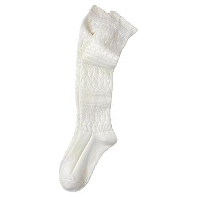 靴袜羊毛小腿堆堆袜针织保暖白色
