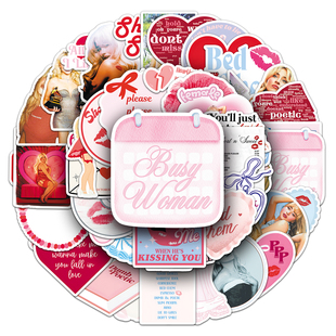 100张sabrina carpenter明星创意周边少女心卡通贴纸桌面咕卡贴纸