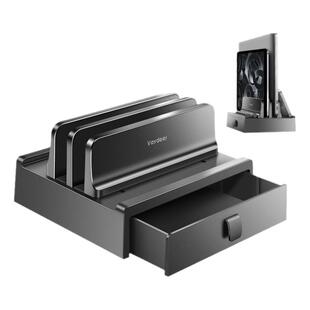 鹿为 抽屉收纳 笔记本竖立支架 立式侧放散热外接屏 可调节宽度适用于游戏本 macbook pro 平板手机电脑底座