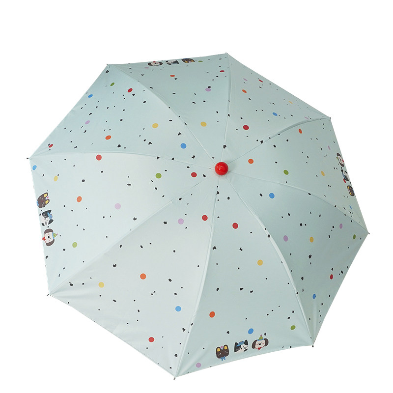 斑点小狗雨伞女晴雨两用ins红鼻子自动太阳伞防晒折叠太阳伞可爱