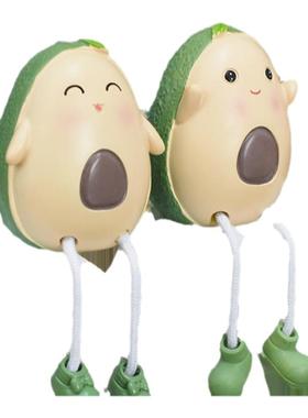 可爱少女心家居装饰树脂牛油果摆件吊脚人偶创意桌面小摆设品礼物