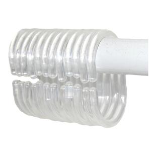 环保透明优质塑料Ｃ型浴帘挂钩环12个装加厚拉帘窗帘钩子吊环包邮