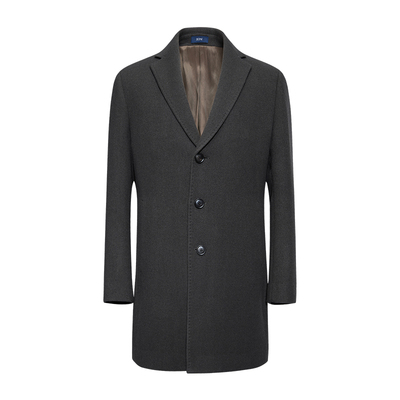 堡尼秋冬新品商务翻领呢子大衣全羊毛中长款毛呢外套男BO732241B