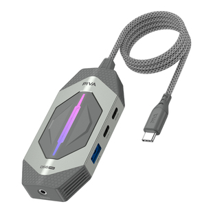 Piva派威DS6pro转接器DS6拓展坞Typec耳机转换器吃鸡游戏四合一USB耳机电脑数据适用苹果平板iPadpro 18-24