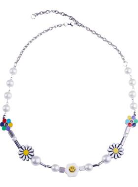 雏菊反战笑脸太阳花珍珠项链