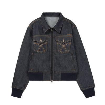 AAKAM  25秋新款牛仔拉链夹克韩版外套 5号店韩国设计师品牌代购