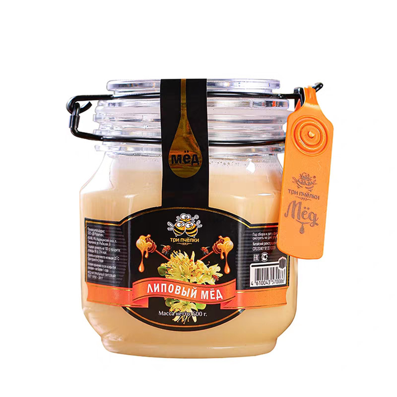 特里普乔卡俄罗斯椴树蜜进口蜂蜜500克/瓶1000克卡扣结晶椴树蜂蜜