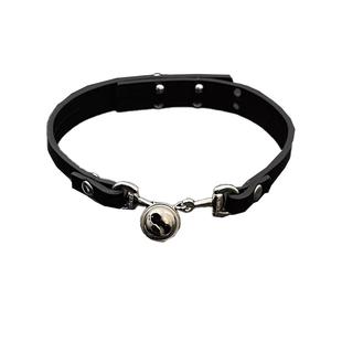 铃铛吊坠choker项圈女颈环皮质黑色项链脖子配饰颈链高级感锁骨链