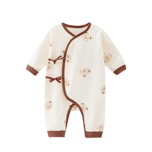 娃丽比男女宝宝连体衣春秋款婴儿衣服新生儿纯棉哈衣爬服长袖初生