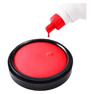 得力印台印泥盒红色印章公章印油小号长方形圆形大号快干印泥印尼盒盖章用按手印红印铁盒便携盒办公用品包邮