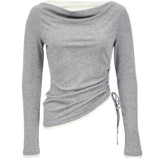 Vero ModaT恤2026春季新款含再生纤维素纤维拼接撞色上衣百搭时髦