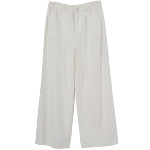 【卧虎藏龙】迪凯夏季新款时尚休闲百搭潮流阔腿白牛仔裤女