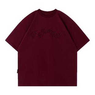 BJHG不计后果 美式短袖男夏季凉感速干T恤女潮牌纯色刺绣百搭上衣