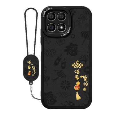 平安喜乐适用荣耀X30i手机壳honorX30i华为新款小羊皮硅胶TFY一AN00全包防摔5G套TFYAN新年男女anoo外壳x3oi