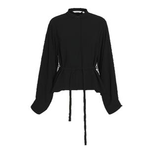 【精简美学】Marisfrolg玛丝菲尔春秋黑色职业收腰长袖上衣衬衫女