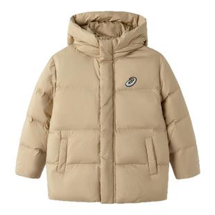 亚瑟士童装冬季羽绒服短款面包服三防羽绒服女大童卡其色羽绒外套