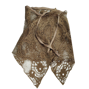 韩版蕾丝屁帘女不规则复古下摆蕾丝半身裙女显瘦百搭遮肉显瘦屁帘