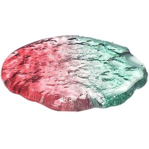 冰块手工茶杯垫七彩透明玻璃杯垫ins简约隔热垫子小茶碟水晶平碟