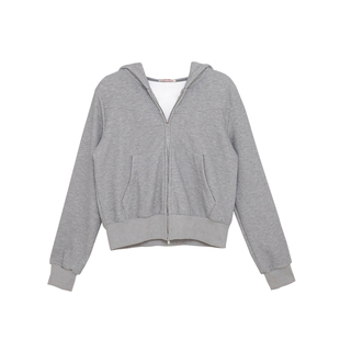 荒荒家运动风连帽卫衣外套春秋韩系通勤oversize显瘦灰色长袖上衣