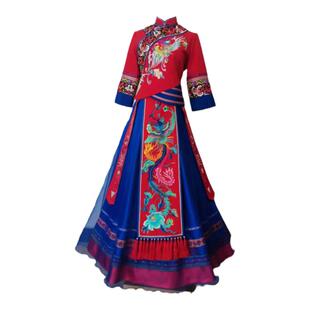 畲族少数民族服装刺绣套装女婚嫁渐变衣服彝族舞蹈演出服瑶族苗族