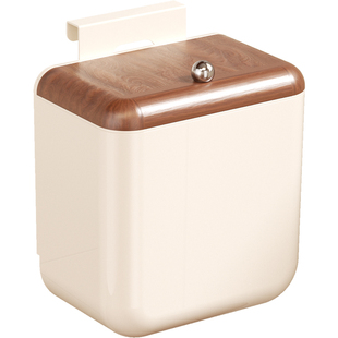 中古风厨房垃圾桶免弯腰高颜值壁挂带盖卫生间厕所厨余大容量家用