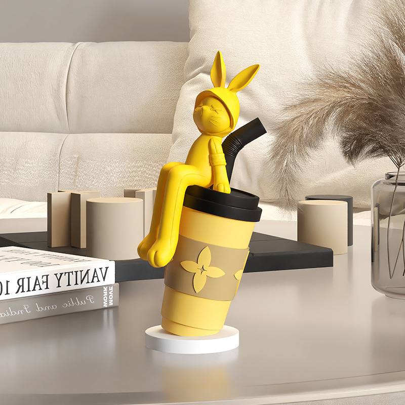 奶油风小动物桌面摆件玄关客厅情侣摆设装饰品办公室生日礼物家居