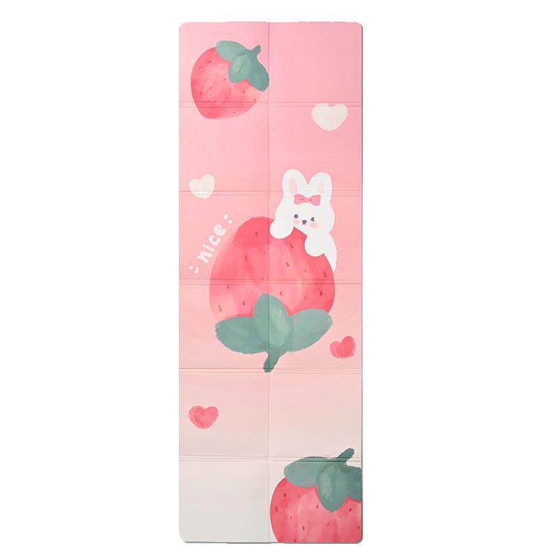 麂皮绒可折叠瑜伽垫便携午睡午休垫儿童地垫家用防滑健身加厚垫子