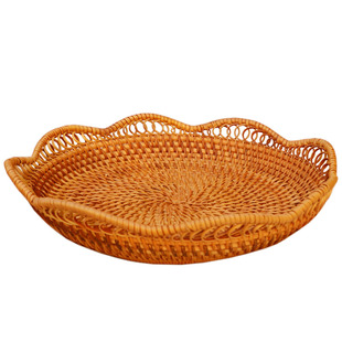 越南进口出口北欧水果篮藤编水果盘客厅茶几创意家用欧式简约现代