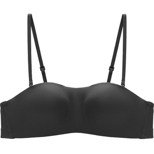 【可拆卸肩带抹胸】安莉芳光面无肩带内衣防滑小胸聚拢带钢圈文胸