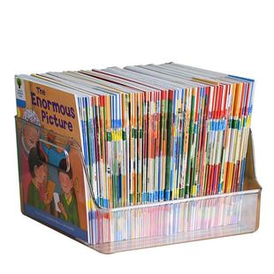 书本收纳盒透明学生儿童绘本书桌整理神器桌面置物架A4书柜储物筐