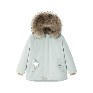 丹麦MINI A TURE童装25冬新男女小童防风防水保暖厚夹克儿童外套