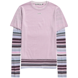 NO DIRECTION+假两件条纹针织衫N610107620A