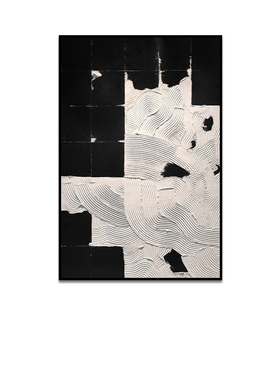 现代极简抽象挂画中古风客厅玄关装饰画酒店餐厅卧室轻奢壁画定制