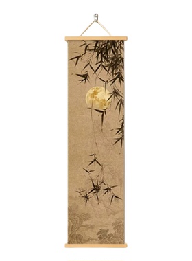 宋氏美学新中式禅意花鸟卷轴画