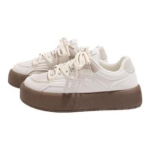 环球女鞋厚底板鞋女2025秋季新款原创设计chic鞋子百搭休闲小白鞋