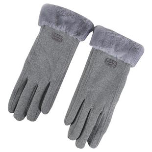 手套女士冬季加绒加厚保暖防寒骑行翻盖触屏手机露指漏二指男冬天